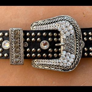 Leatherock Belt with Swarovski crystals